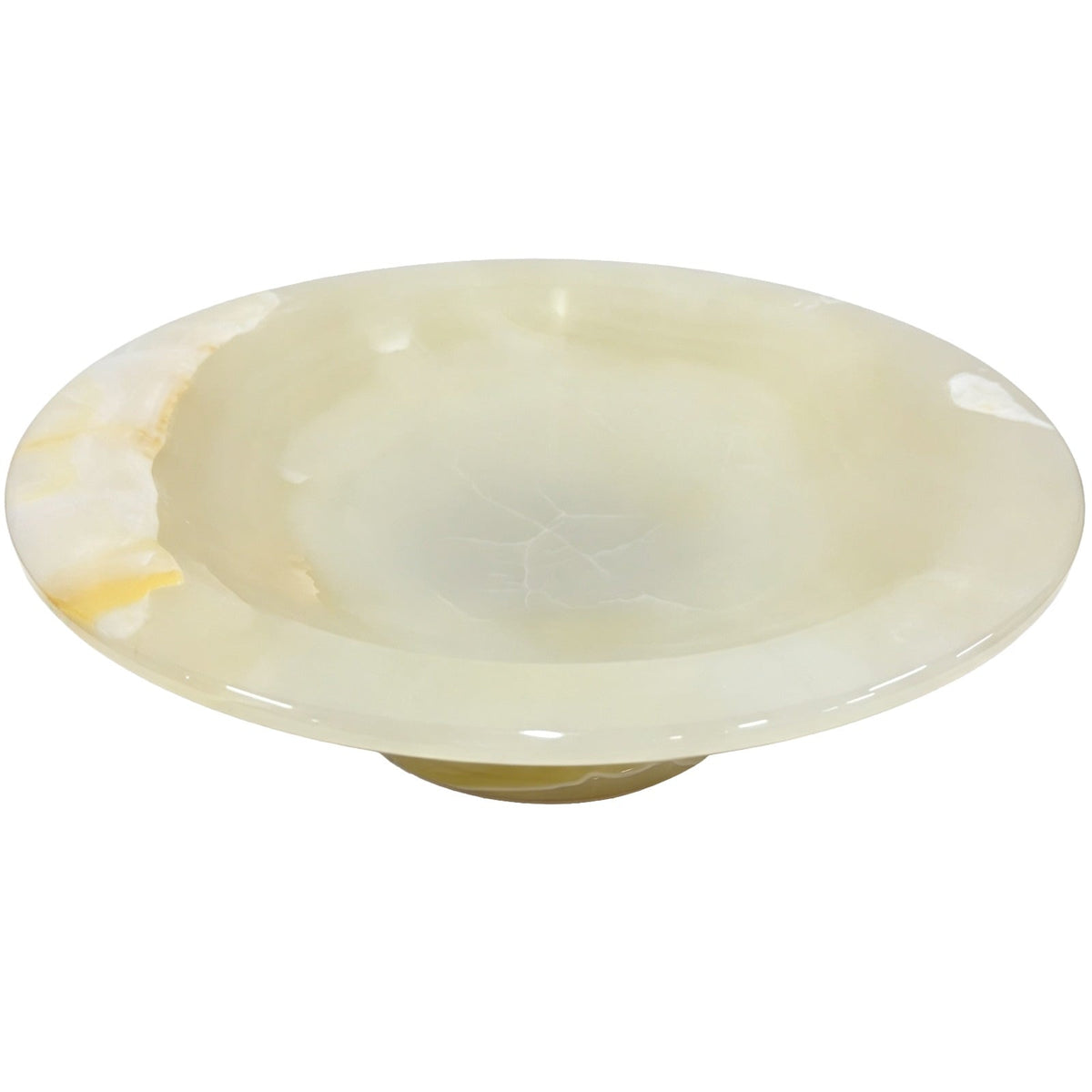 Bjorn Pedestal Bowl in White Jade Marble
