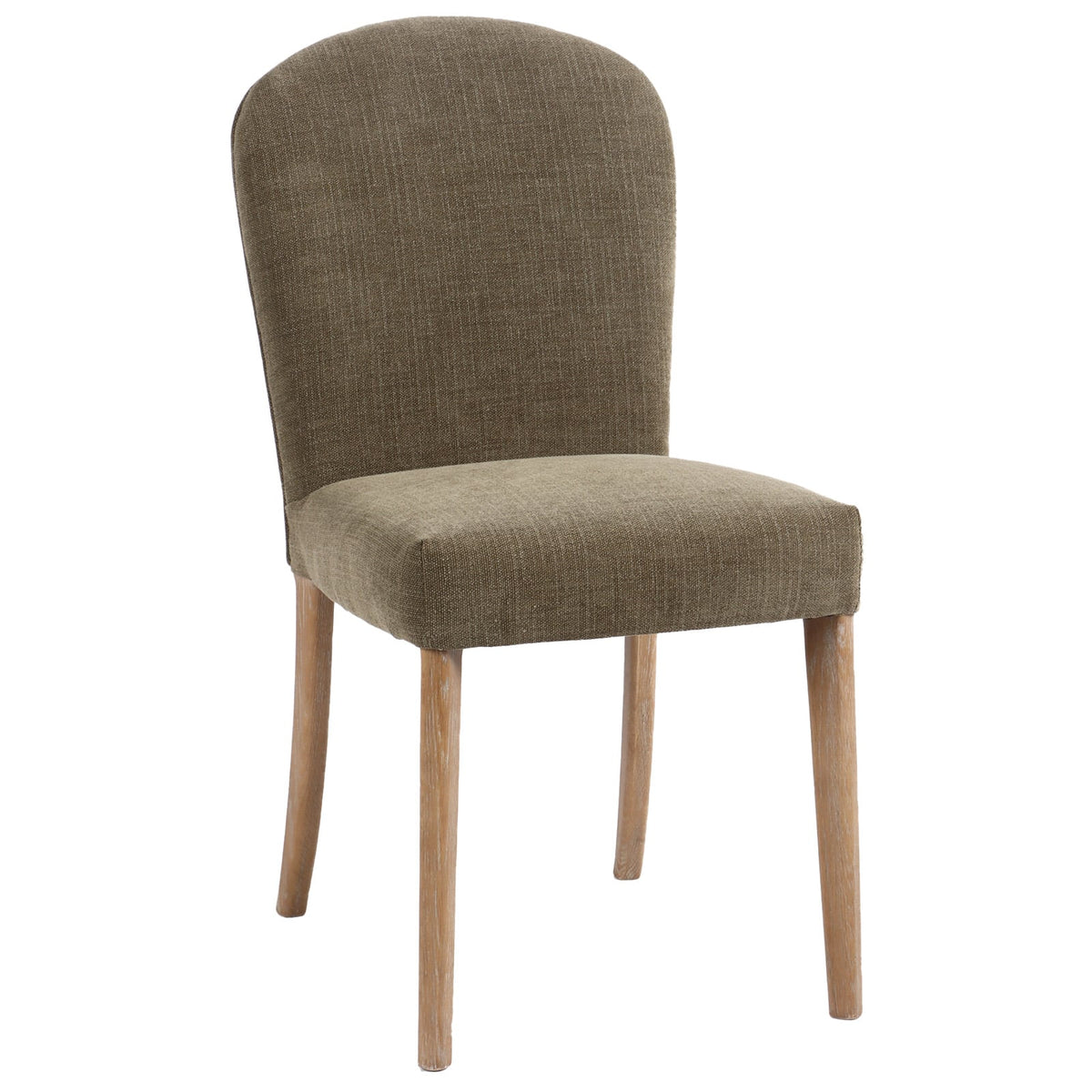 Overbury dining chair in sage green fabric with wooden legs, upholstered dining chair