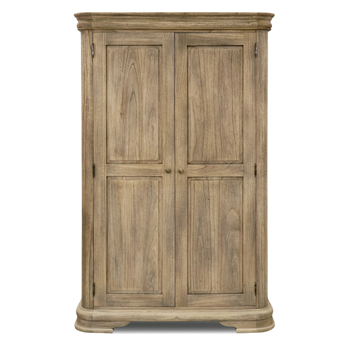 Front view of Fulbrook Oak Wardrobe – Solid oak wardrobe with double doors and classic panel detailing.