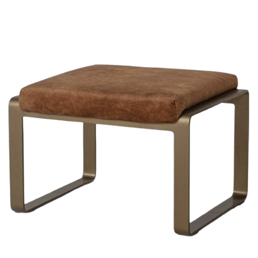 Footstool Havana in Suedette in Ochre
