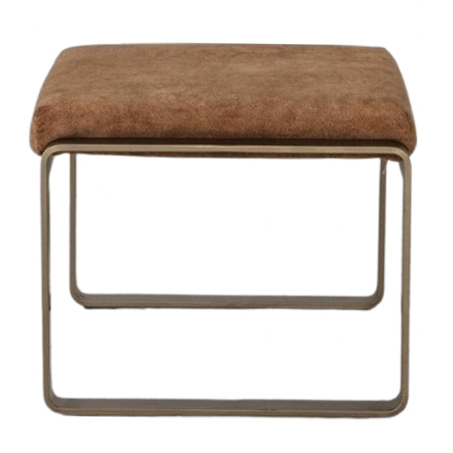 Footstool Havana in Suedette in Ochre