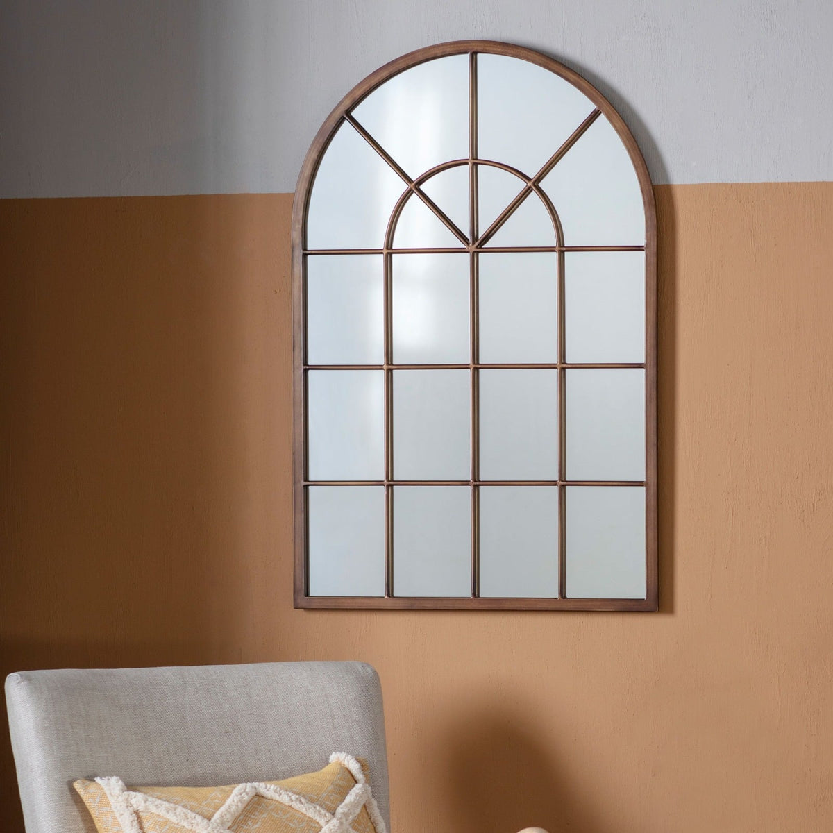 Faith Arched Wall Mirror in Bronze