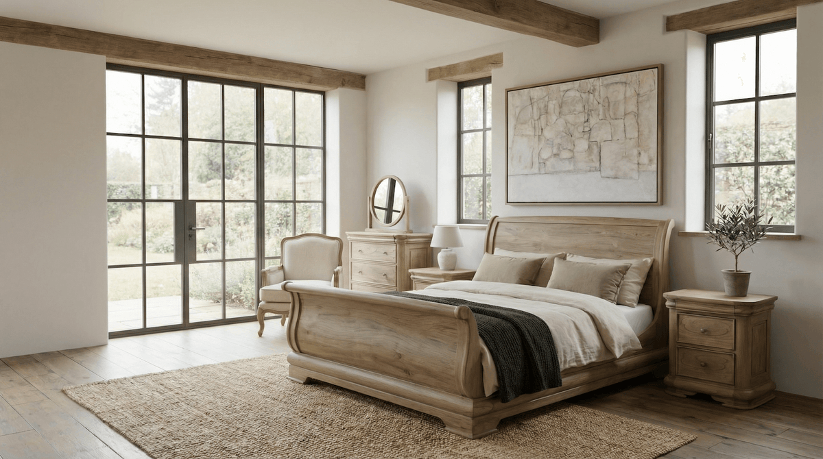 Fulbrook Oak Super King Size Sleigh Bed