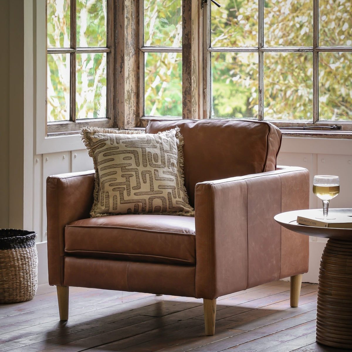 Fulham Armchair in Brown Leather
