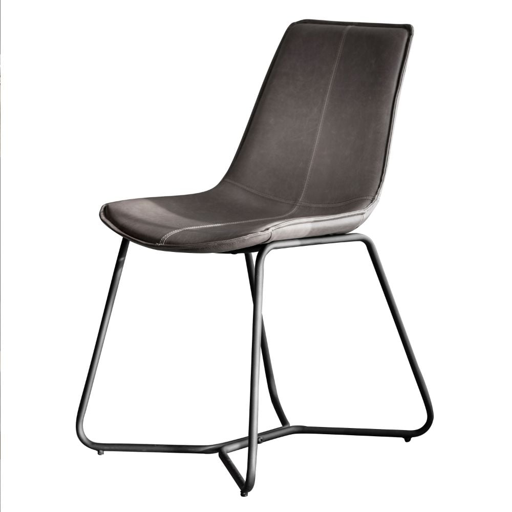 Ember Grey Industrial Dining Chair Set of 2