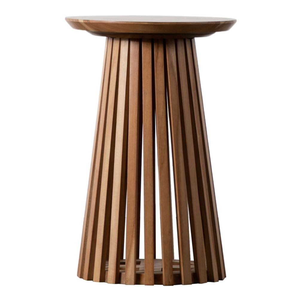 Seto Slatted Wooden Side Table