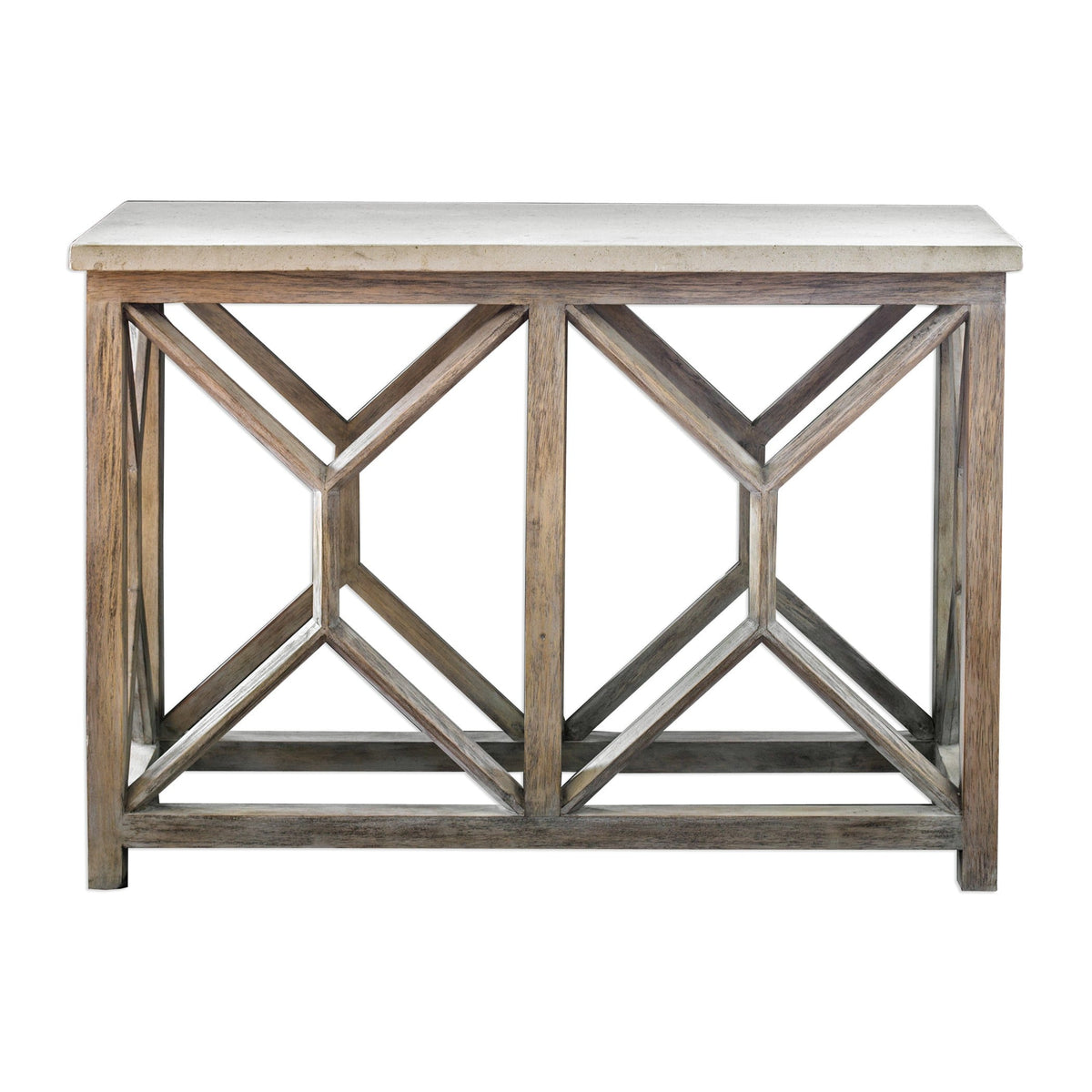  Catali Ivory Stone Console Table
