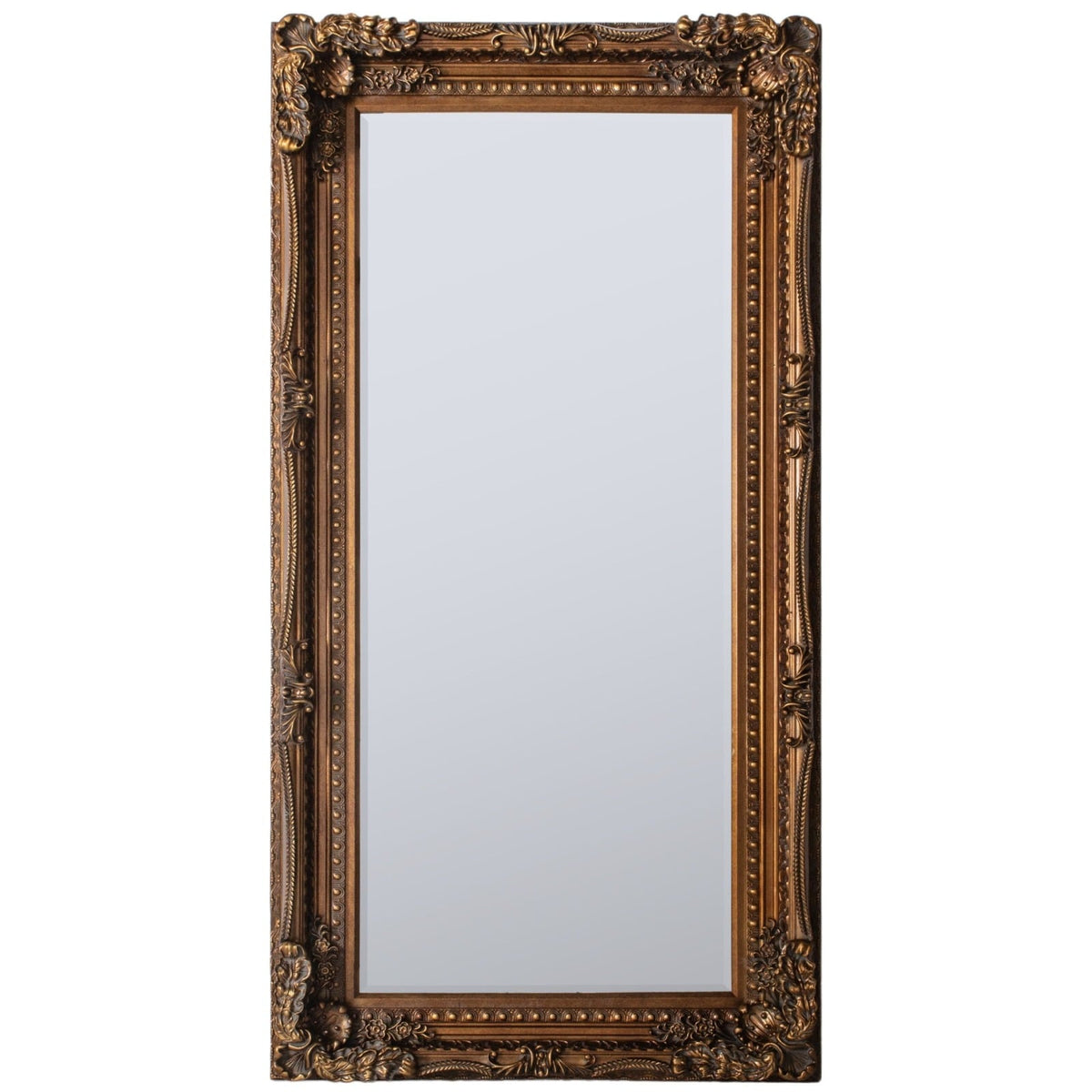 Gloucester Carved Floor Mirror in Gold