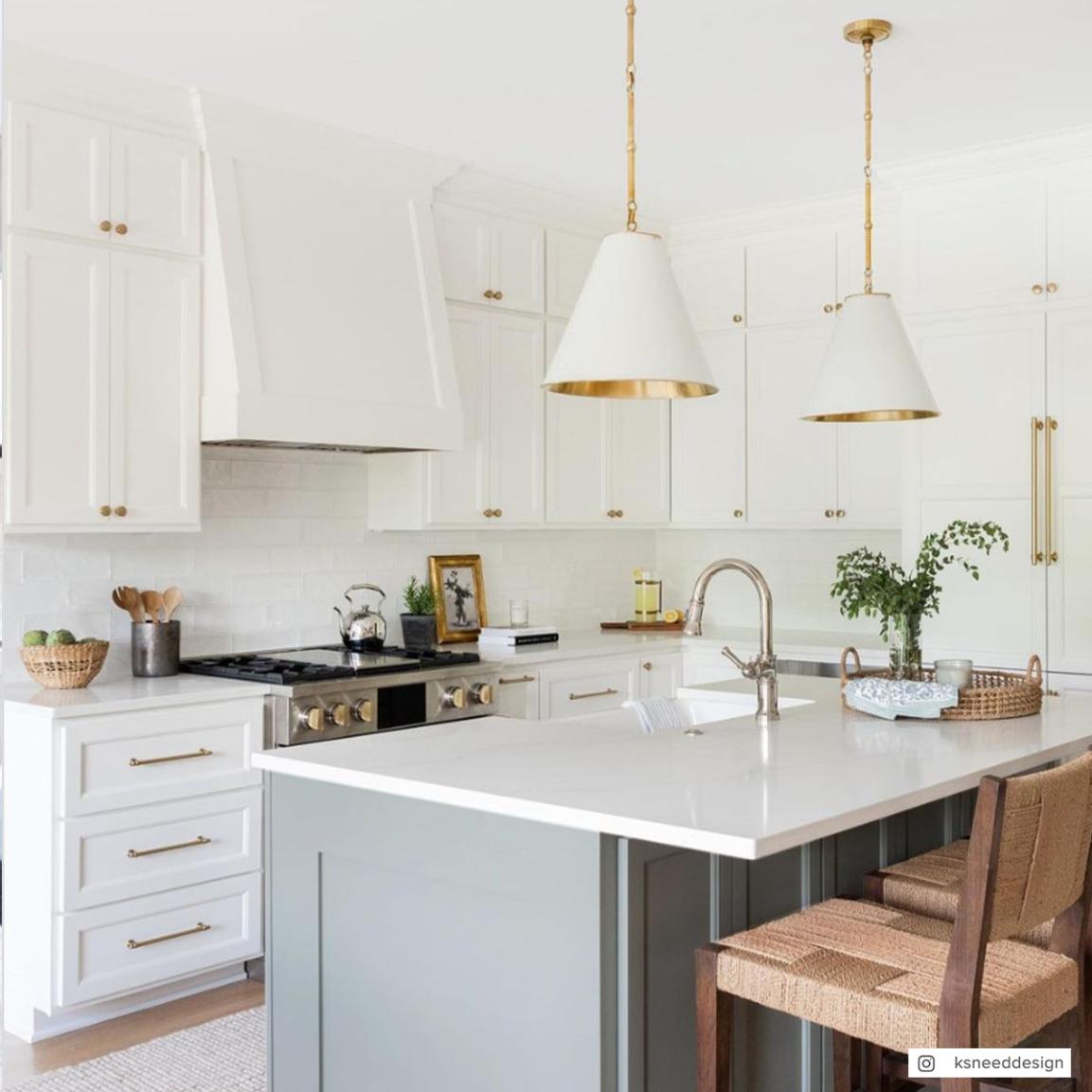Goodman Small Hanging Light in Hand-Rubbed Antique Brass with Antique White Shade
