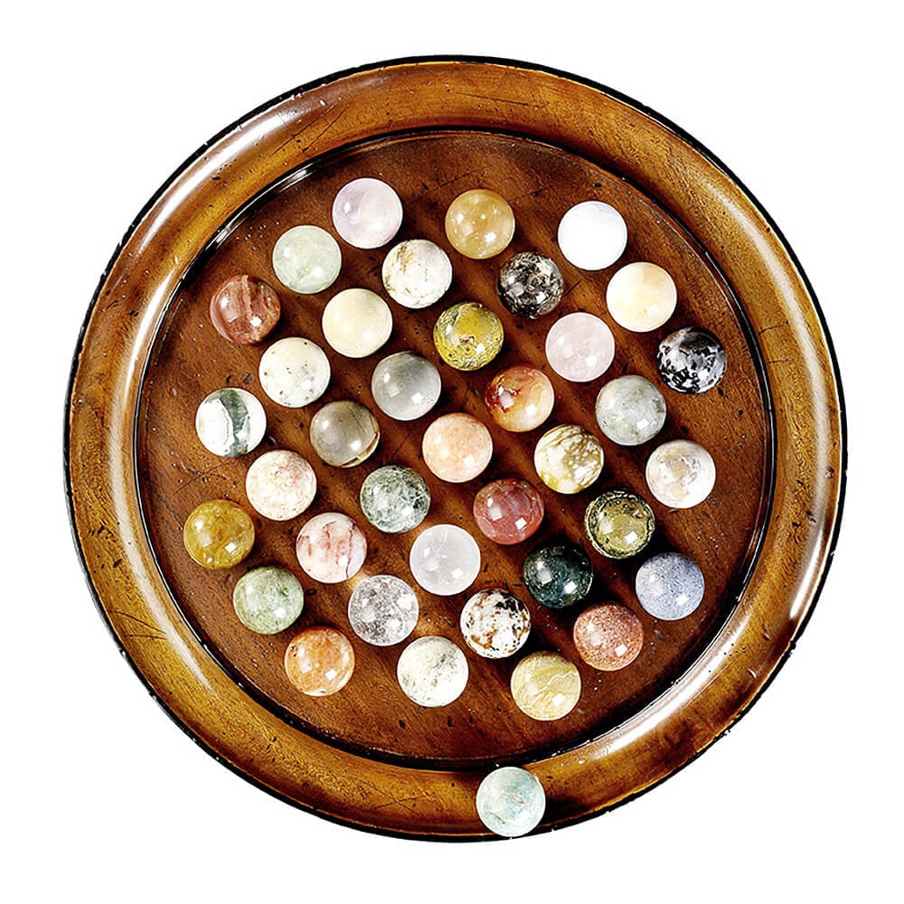 Semi-Precious Solitaire Game with Marbles