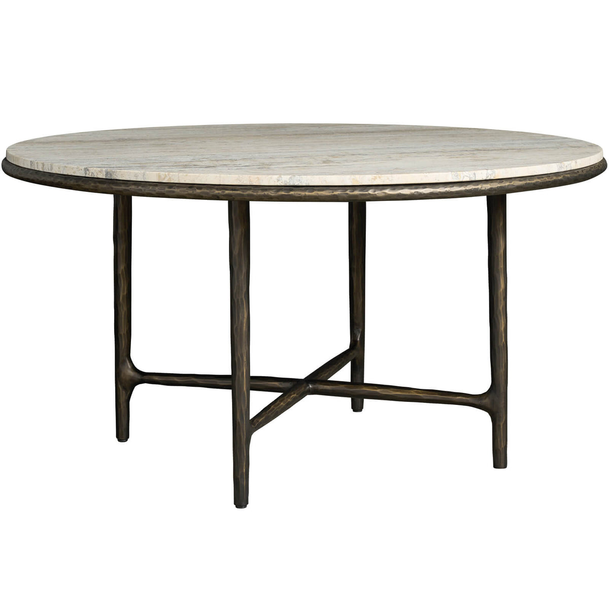 Griffith Park Round Travertine Dining Table