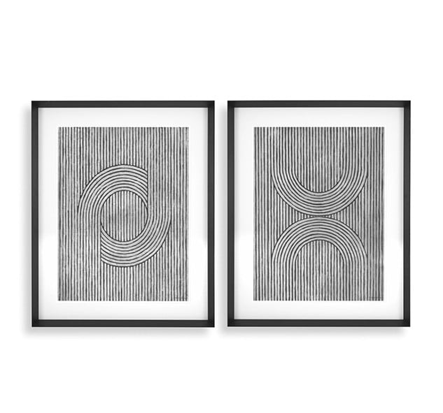 Print Cedar Grooves Set of 2