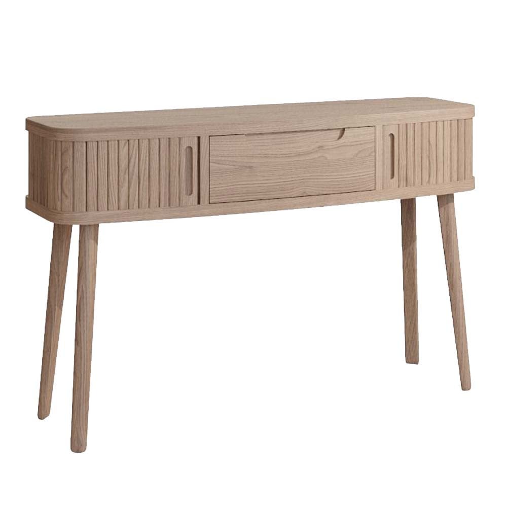 Tambour Wood Console Table with Storage