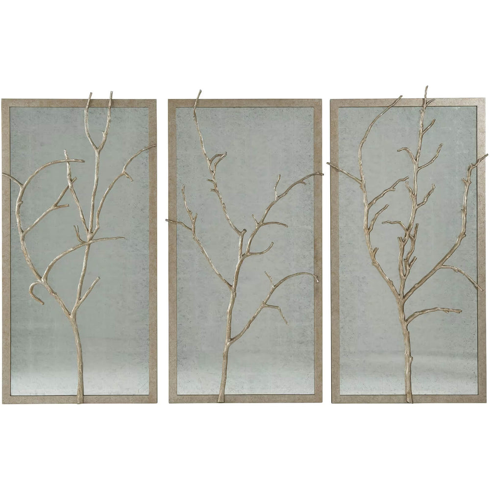 Theodore Alexander Hawthorn Branches Rectangular Mirror in Silver - Set ...