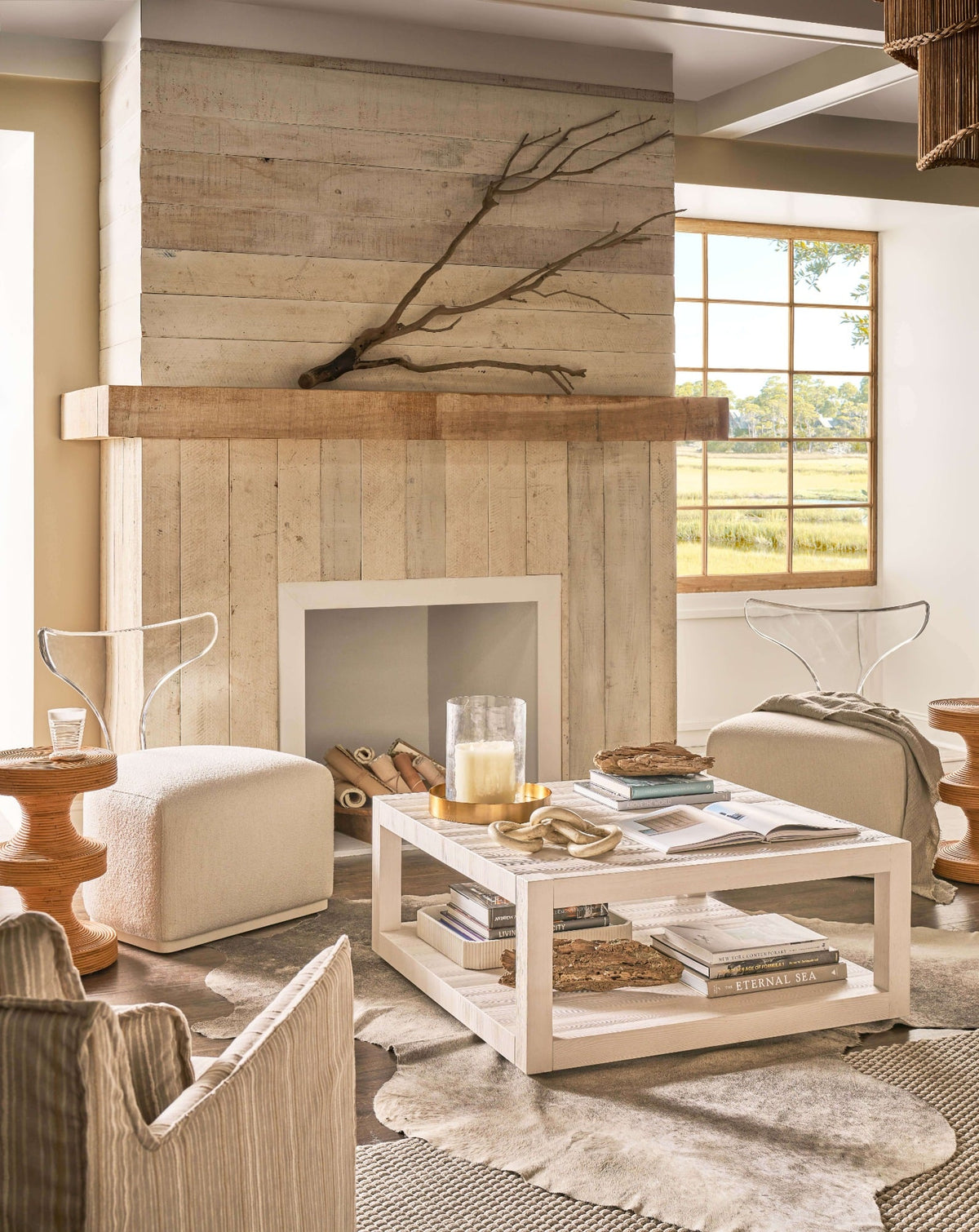 Hermosa Square Coffee Table in White Sand