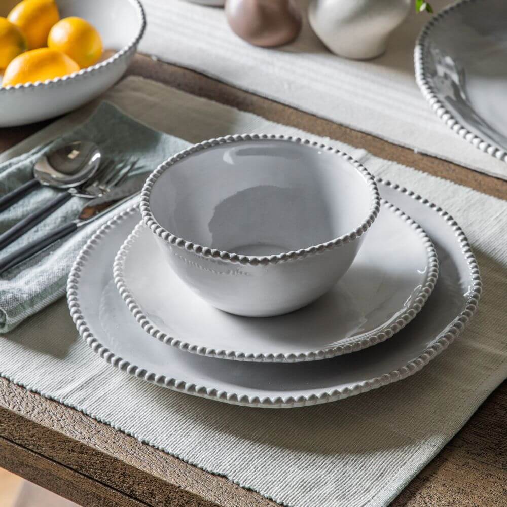 Agatha Set of 4 Beaded Dinner Plates