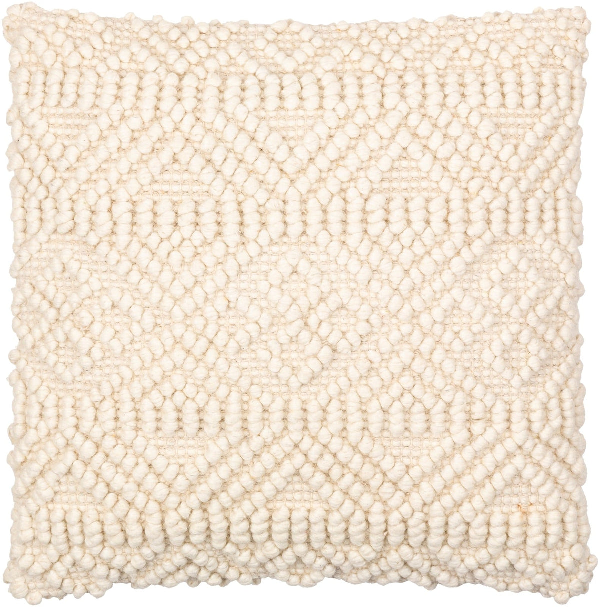 Hygge Hand Woven Cushion in Cream - 51 x 51 cm