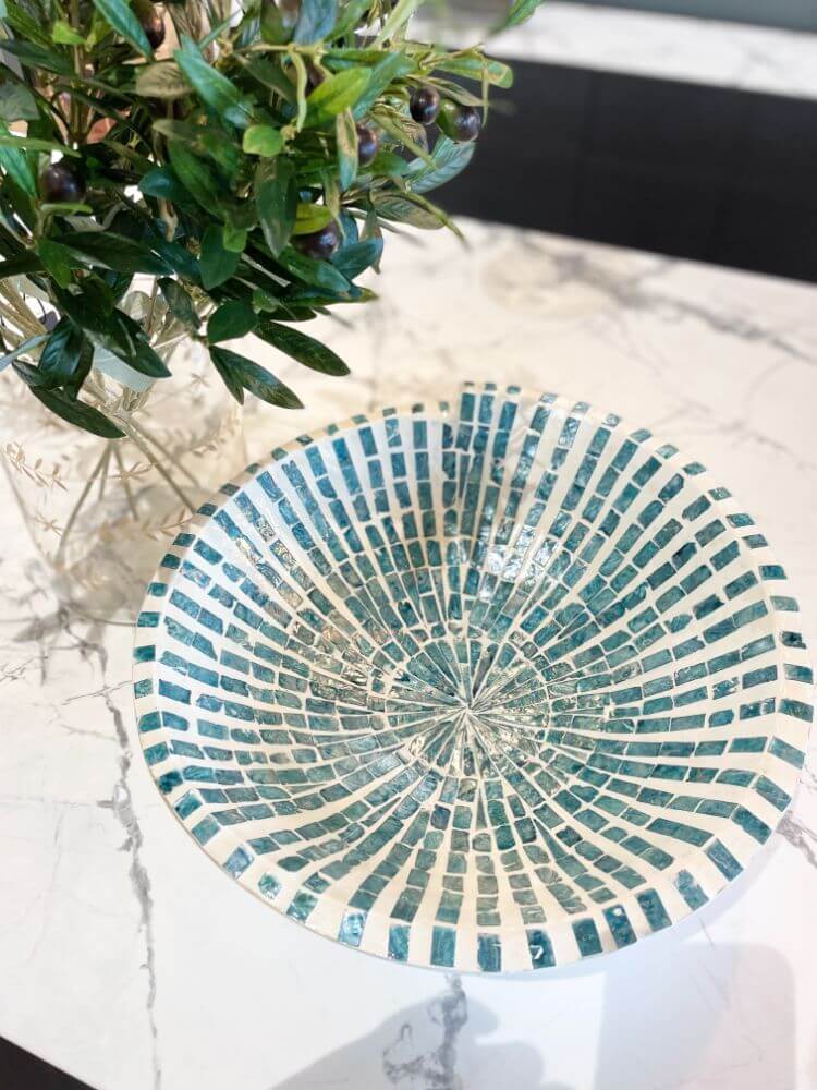 Blue Capiz Shell Bowl