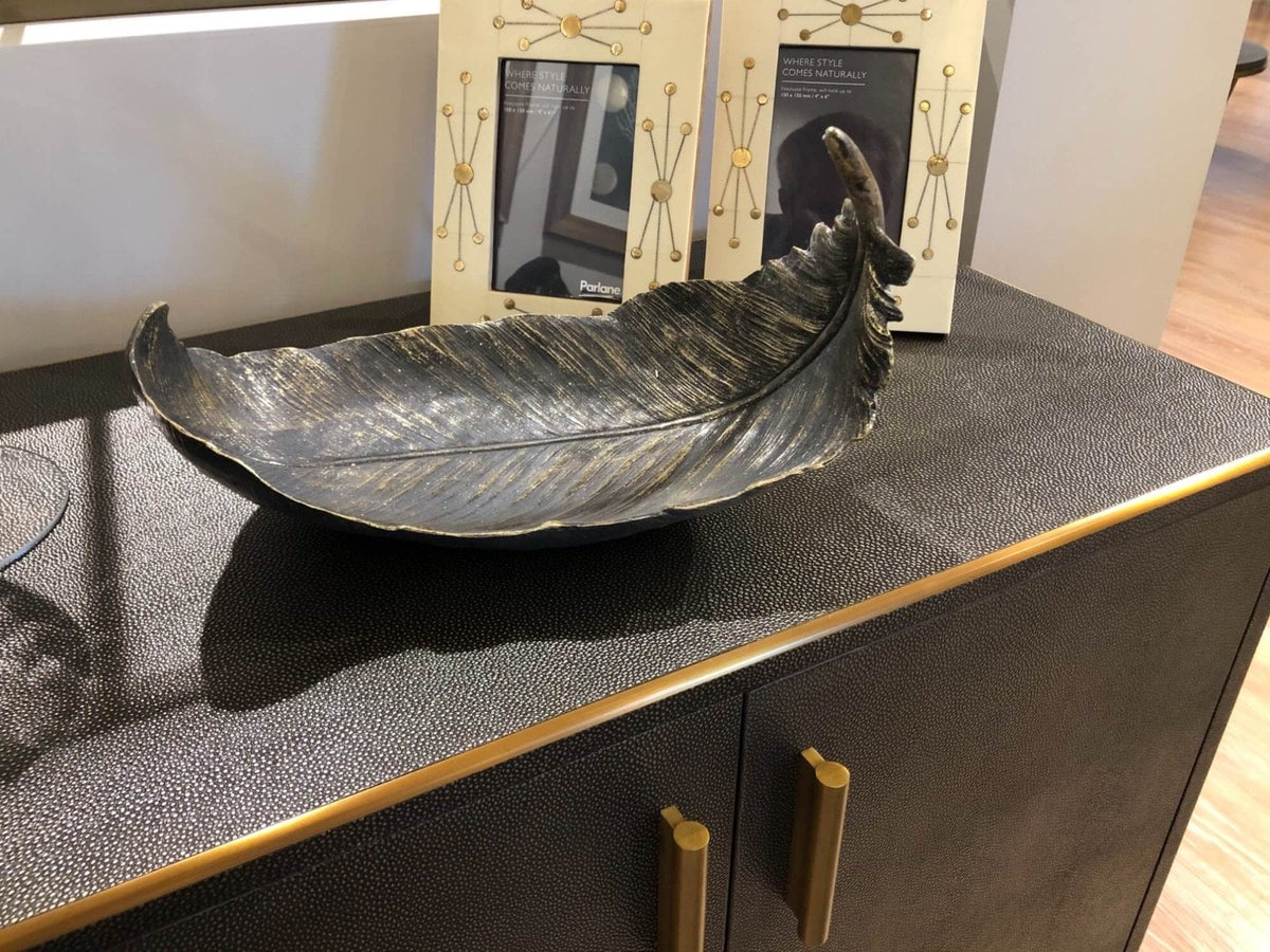 Distressed Feather Decorative Dish