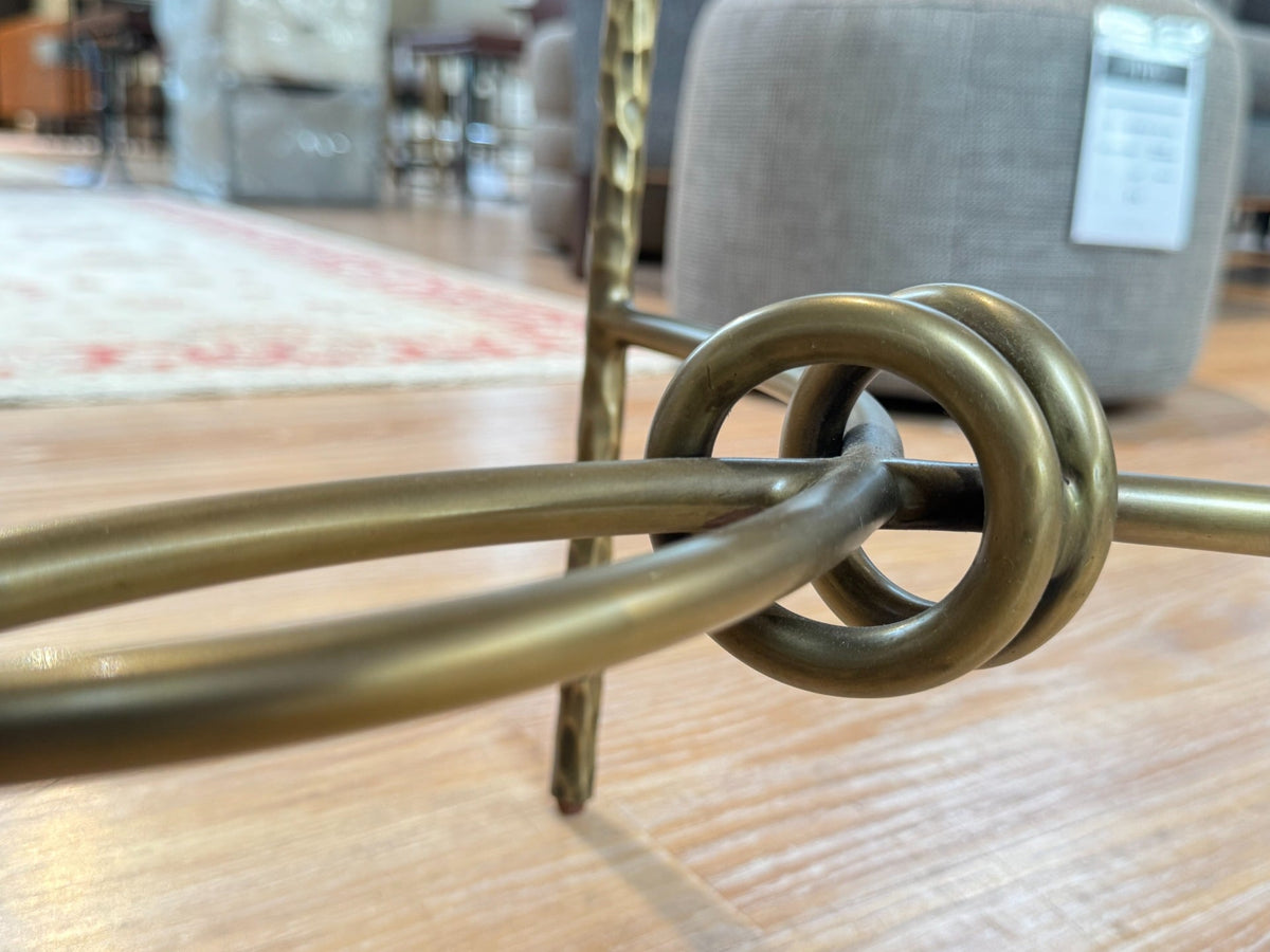 Outlet Jonathan Charles Hammered Light Brown Brass Circular Side Table
