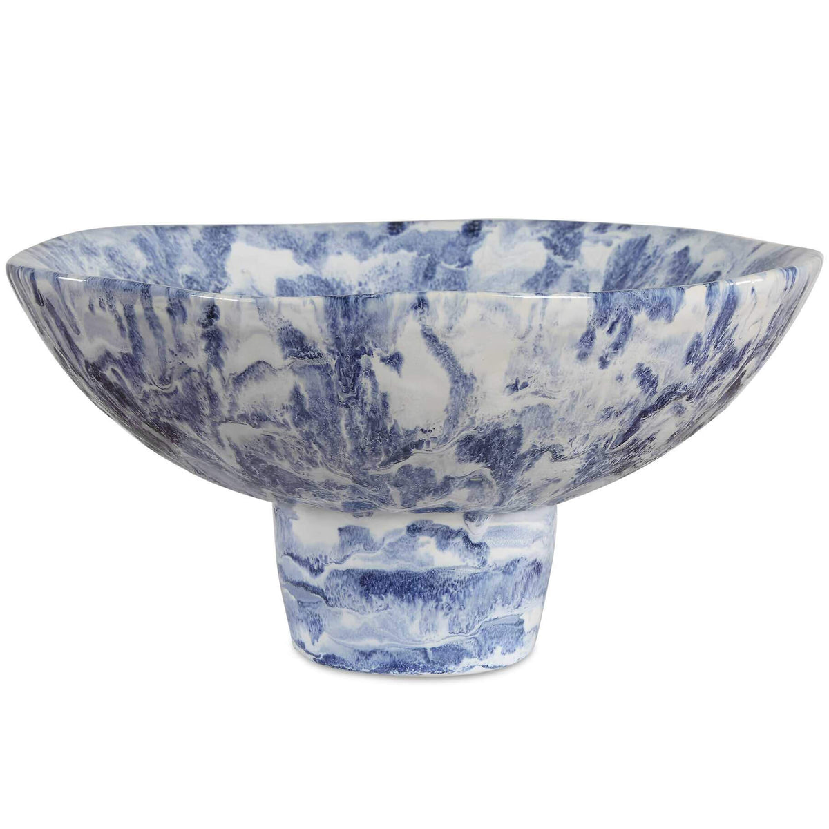 Indigo Marble Pedestal Bowl