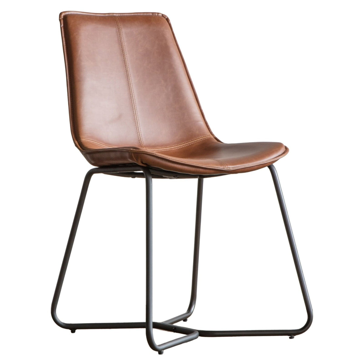 Industrial Dining Chair in Brown Set of 2