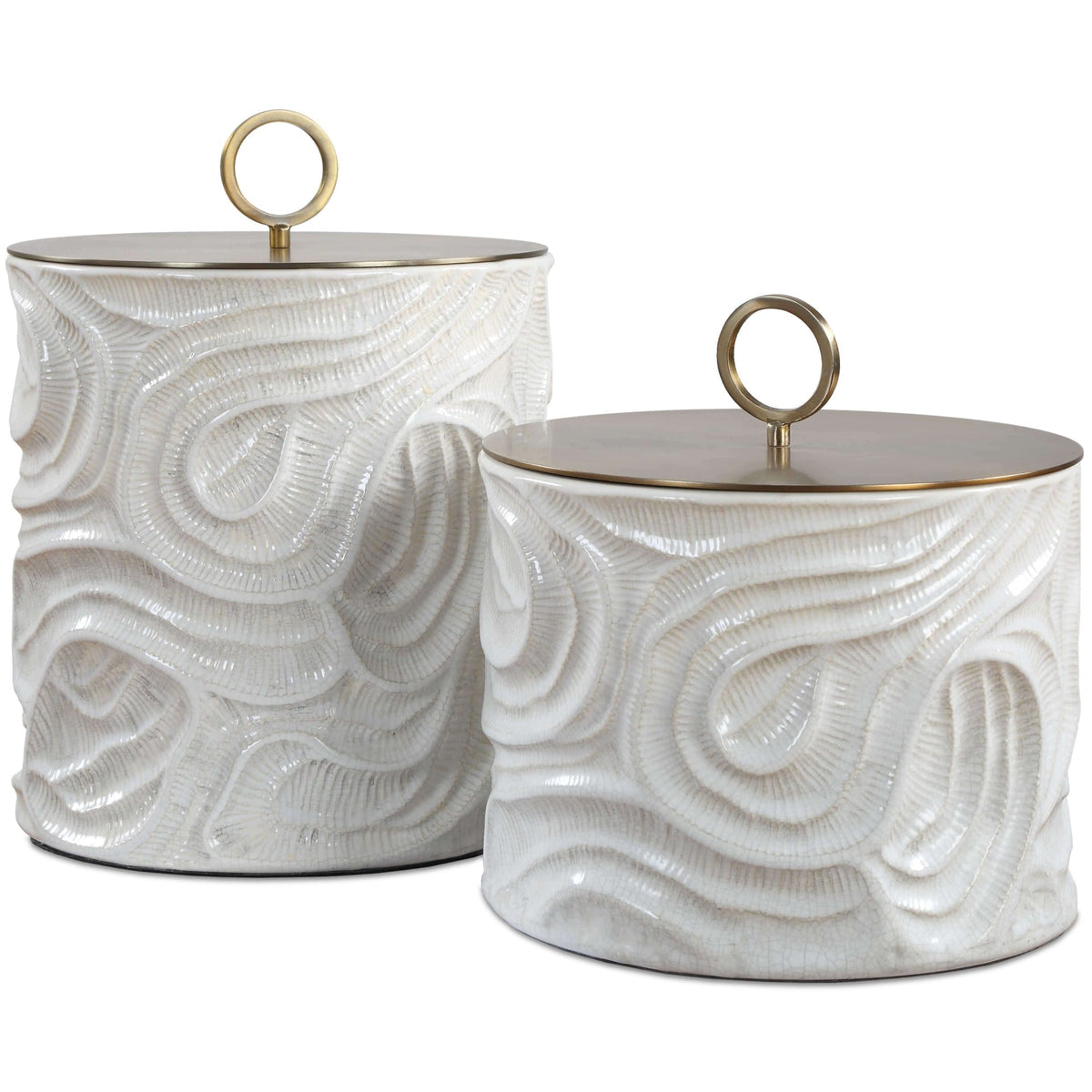 Ivory Tide Canisters, Set of 2