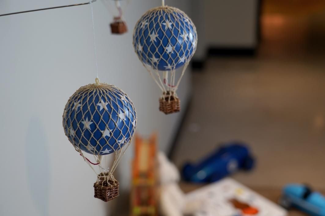 Floating The Skies Small Hot Air Balloon Blue Stars