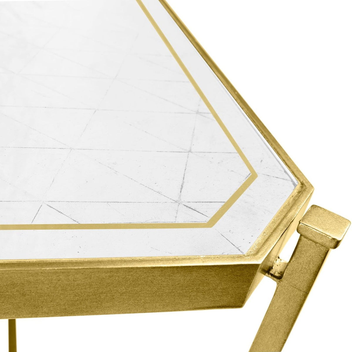 Luxe Rectangular Coffee Table in Gold and Eglomise
