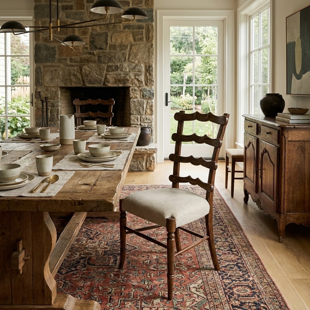 Walnut "Yoke" Ladderback Dining Chair