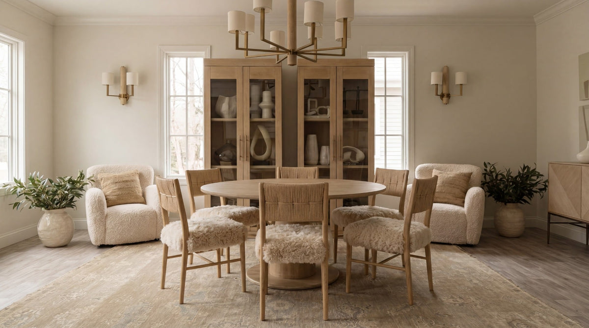 Bourton Dining Chair in Faux Mongolian Fur