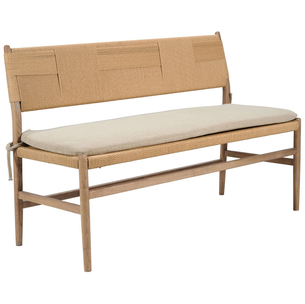 Radford Bench with Fabric Seat Cushion