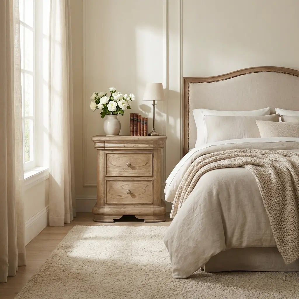 Fulbrook Oak 3 Drawer Bedside Table