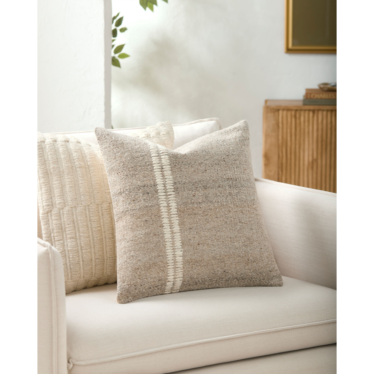 Jundah Woven Cushion in Warm Natural - 51 x 51 cm