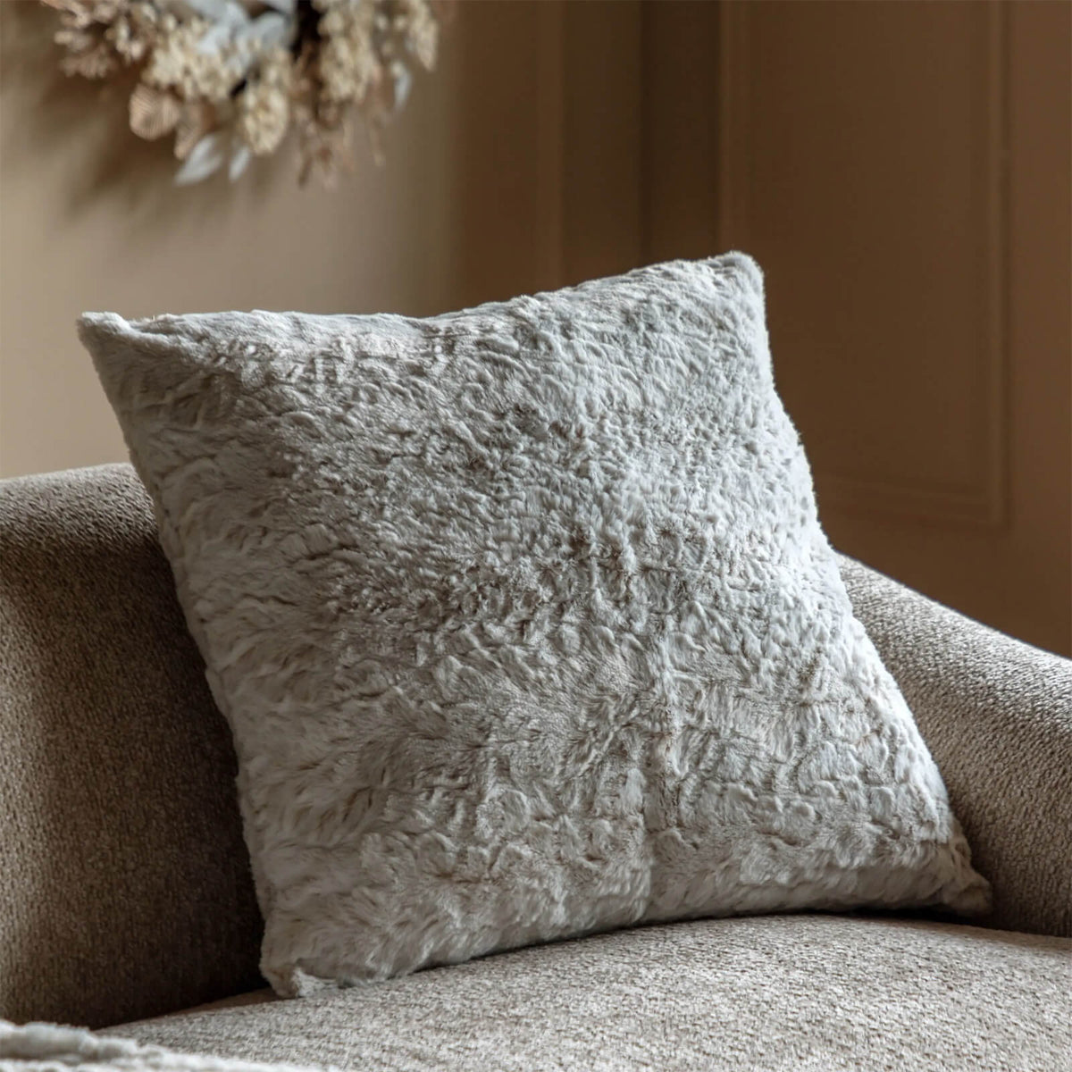 Kilburn Faux Fur Cushion in Neutral - Set of 2