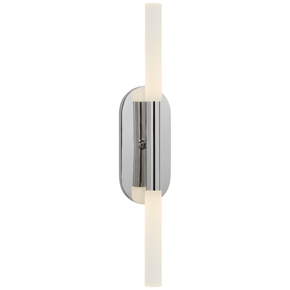 Rousseau Medium Vanity Sconce in Polished Nickel with Etched Crystal