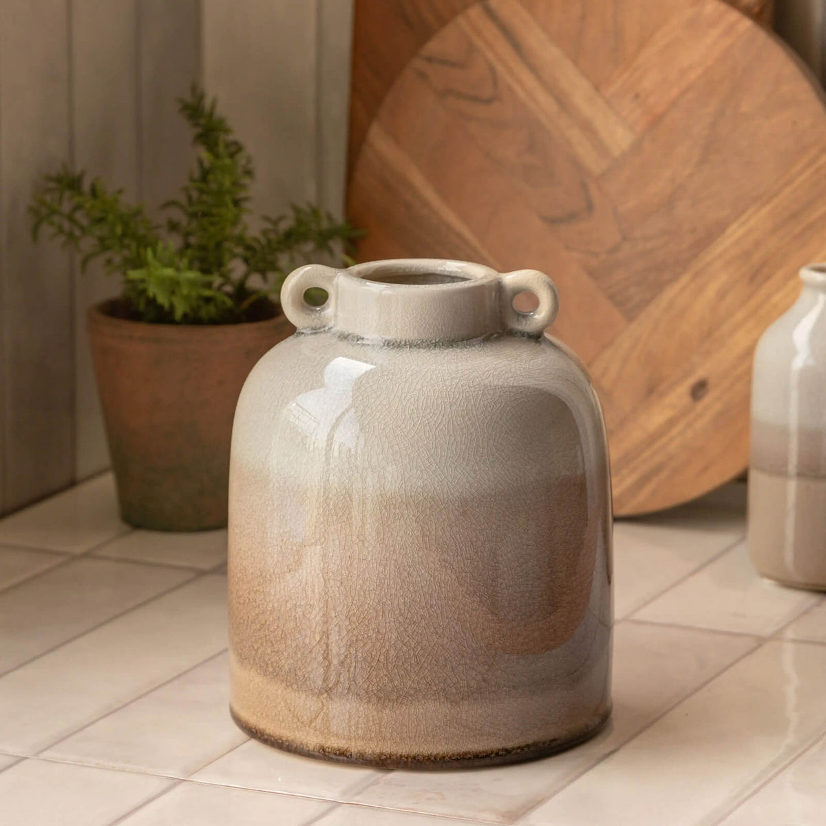 Lara Crackle Glaze Vase in Neutral