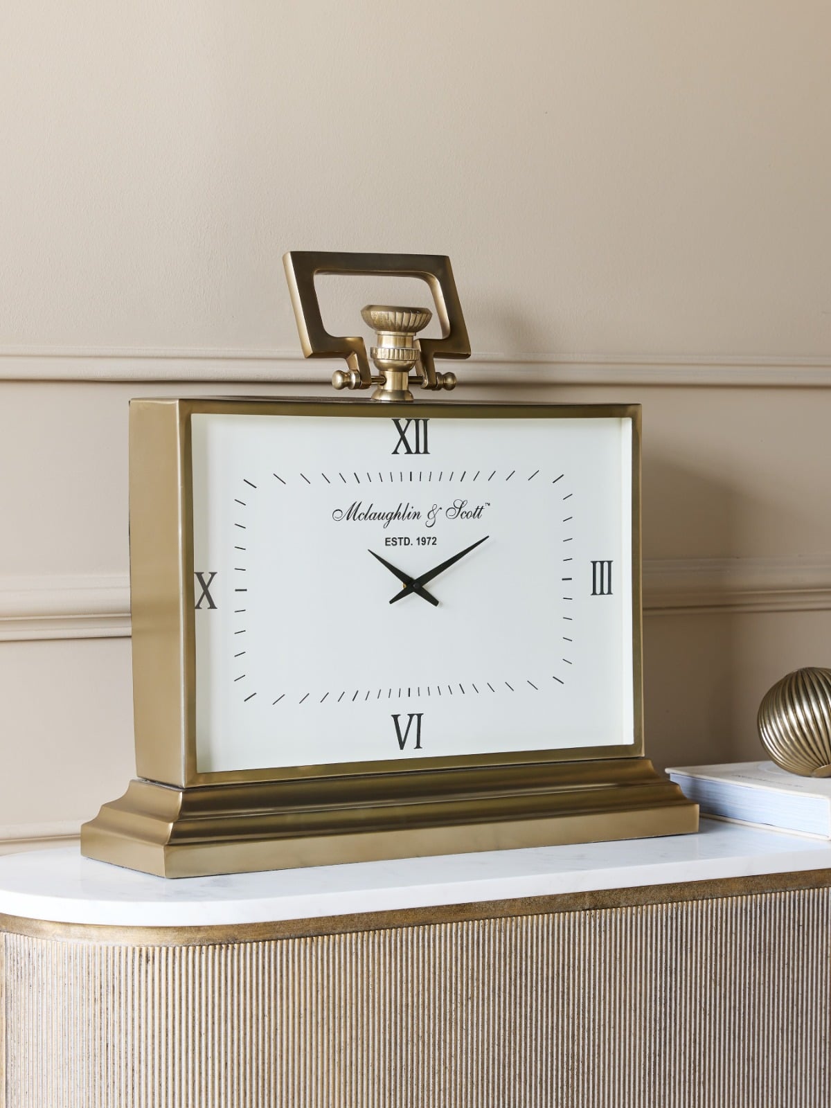 Latham Brass Rectangular Clock Large
