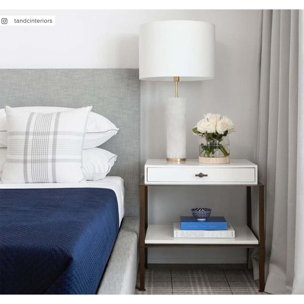Lineham Table Lamp in Alabaster with Linen Shade
