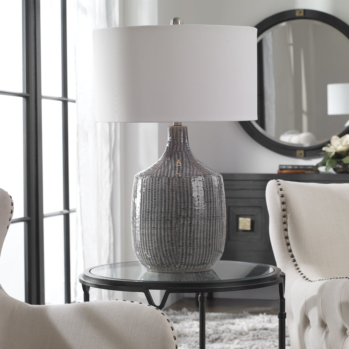 Felipe Distressed Gray Table Lamp