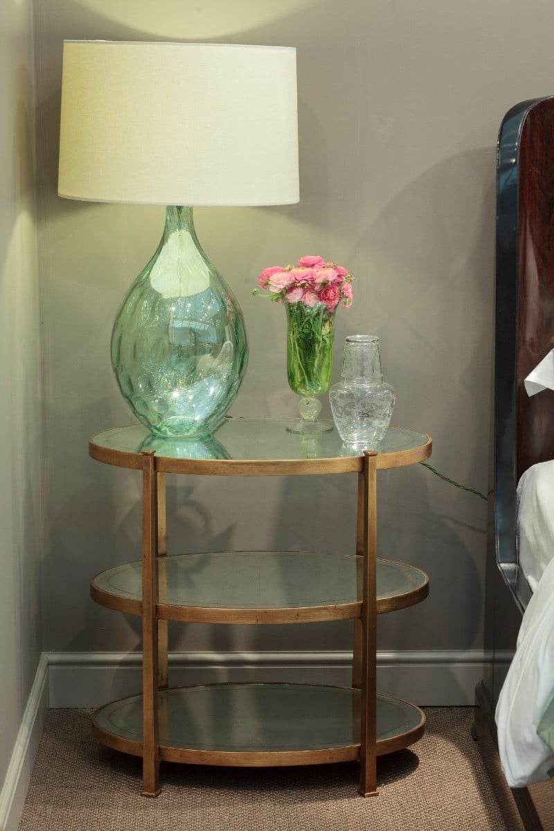 Small Oval Side Table Contemporary Three-Tier - Gilded
