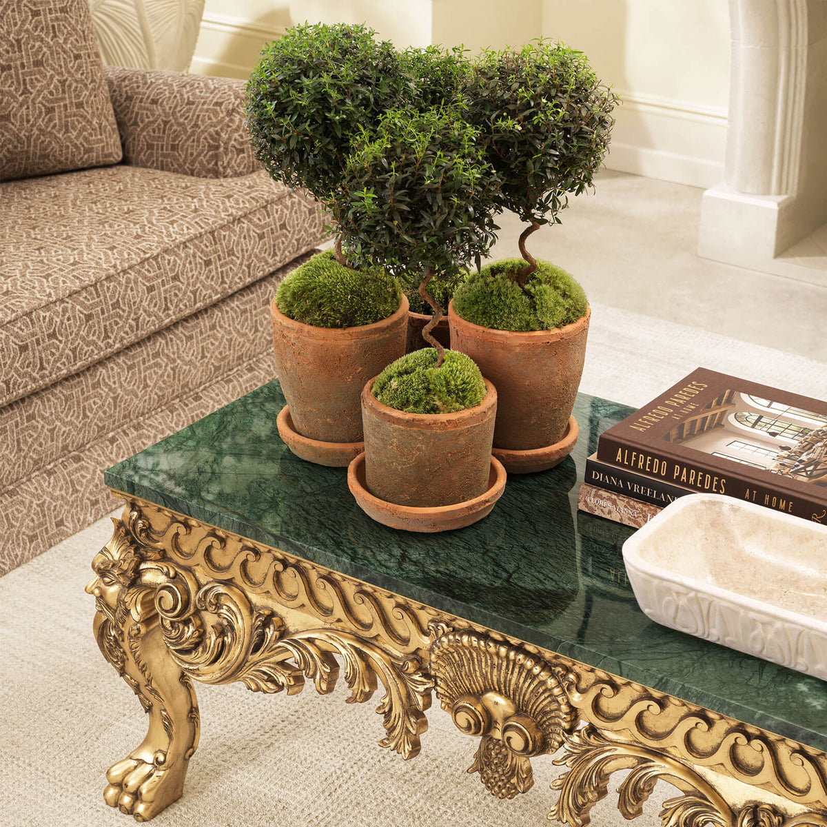 Matthias Coffee Table in Antique Gold