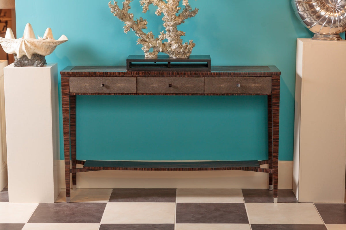 Shagreen Console Table with Drawers