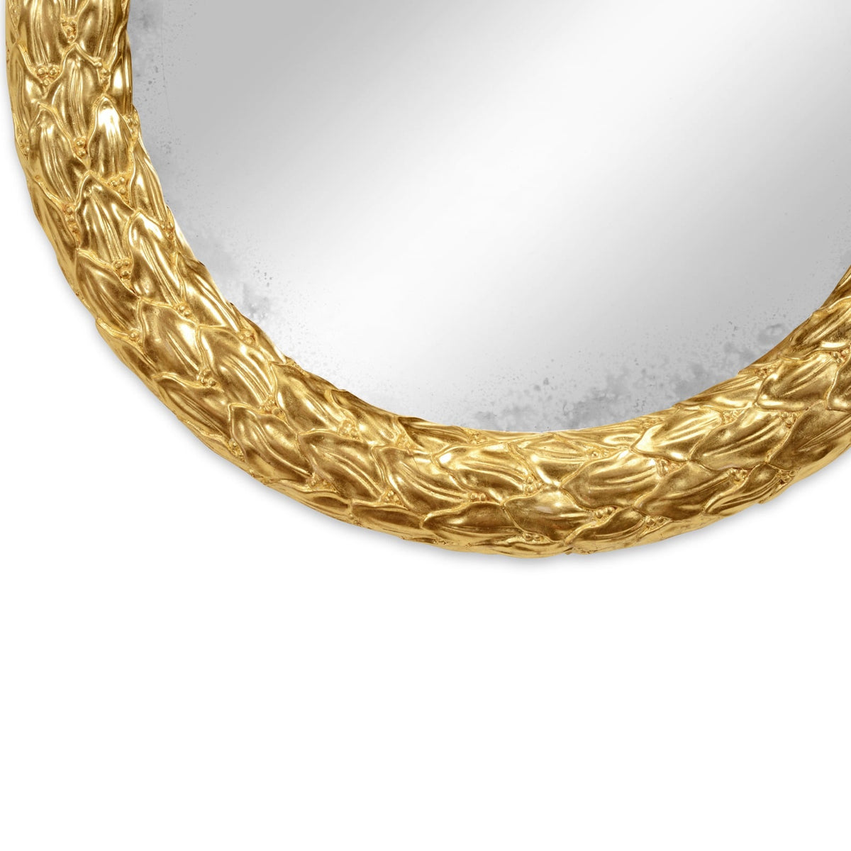 Small Round Mirror Water Gilded in Gold