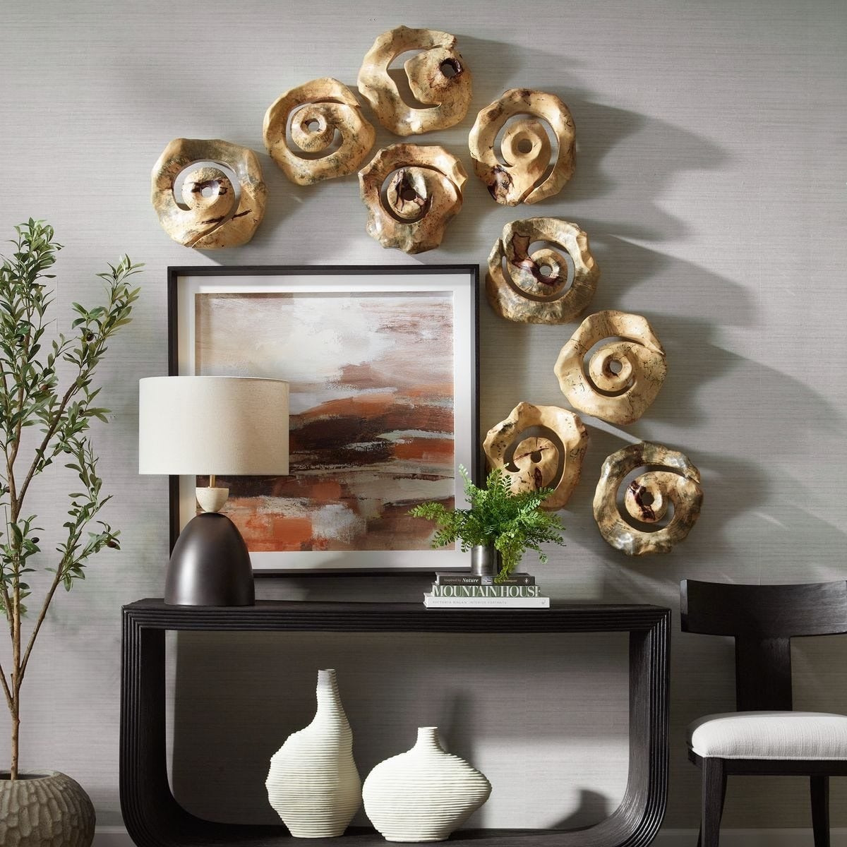 Corkscrew Wood Wall Décor Set of 9