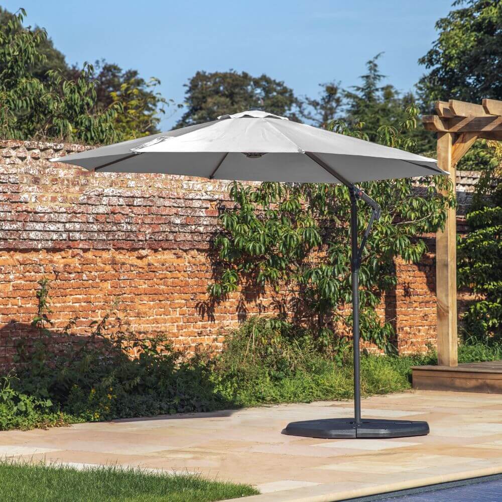 Milos 3m Cantilever Parasol in Grey