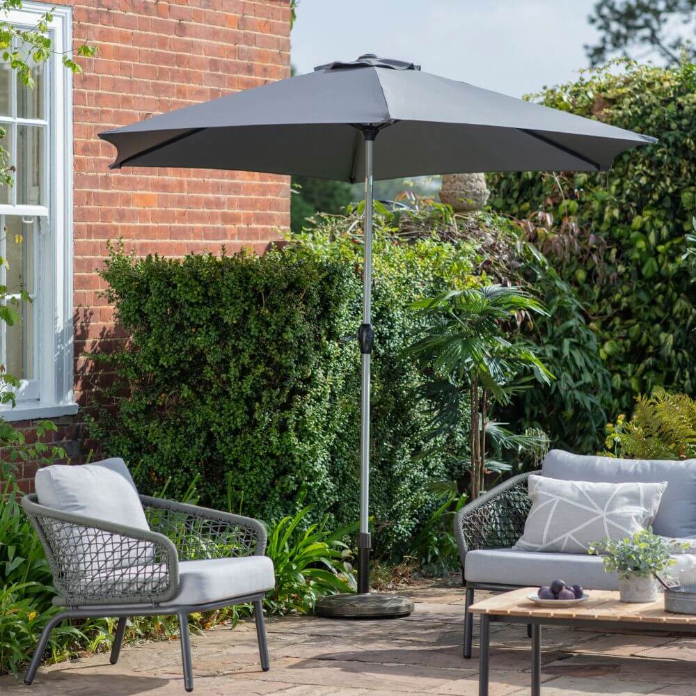 Milos 2.7m Grey Garden Parasol