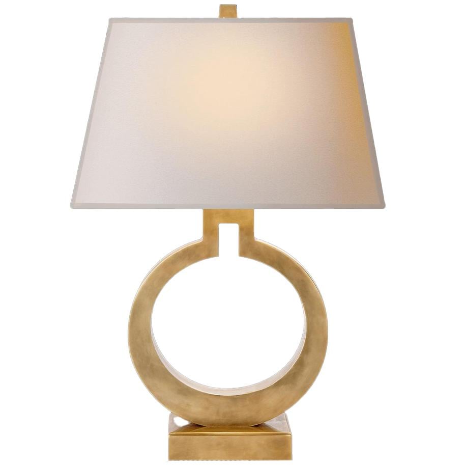 Ring Form Large Table Lamp | Antique Brass