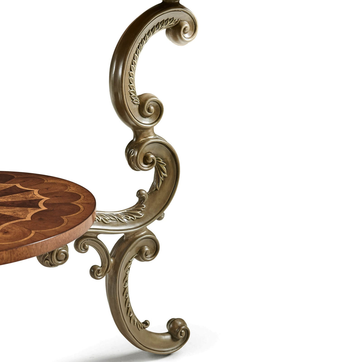 Oyster Round Table on Brass Base