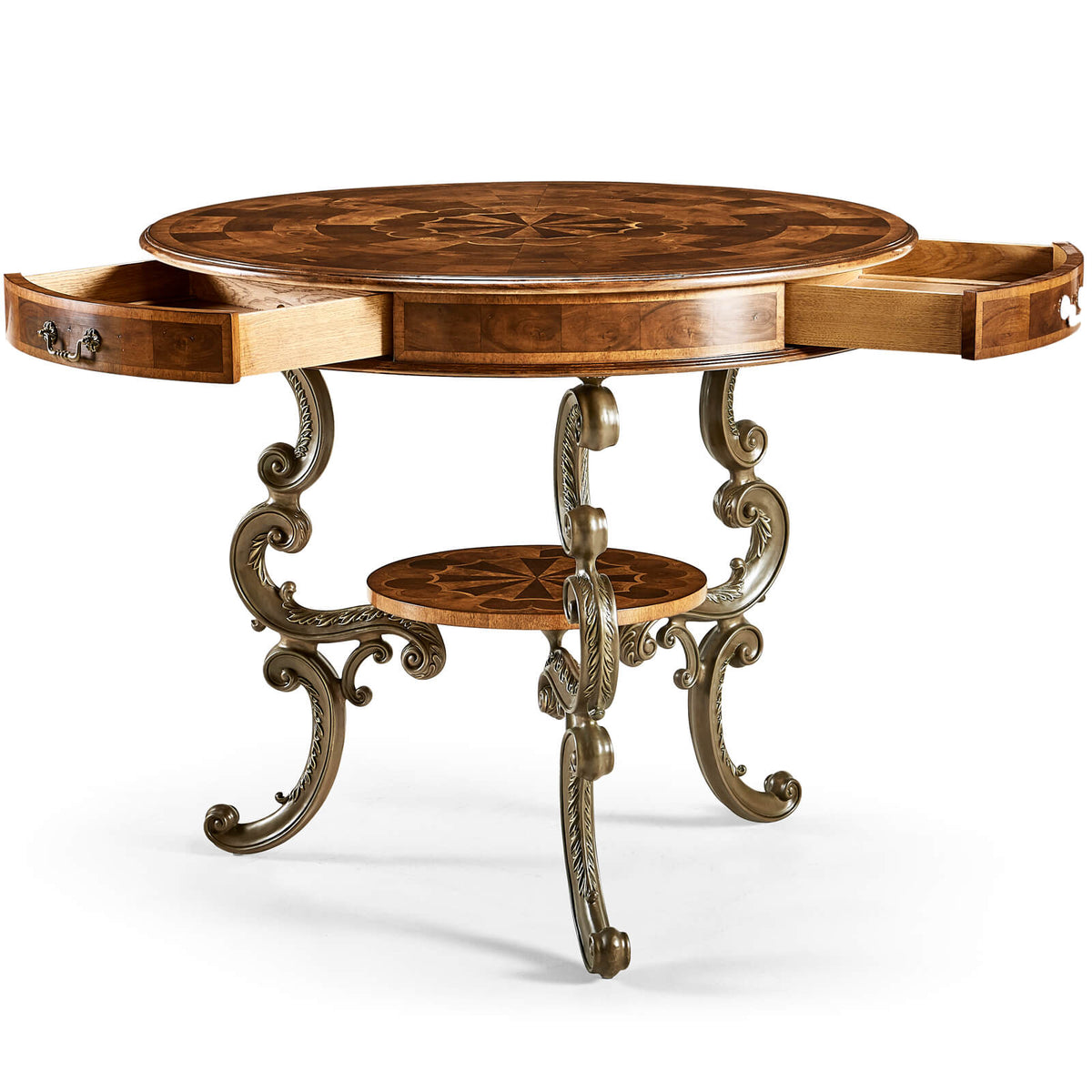 Oyster Round Table on Brass Base